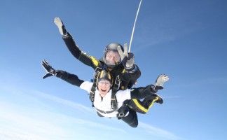 Marketing communications manager, Irene Smith, freefalls!