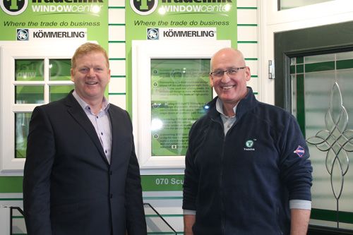 from left to right: Kevin Warner of Kömmerling with Jim Moody of Tradelink Direct.
