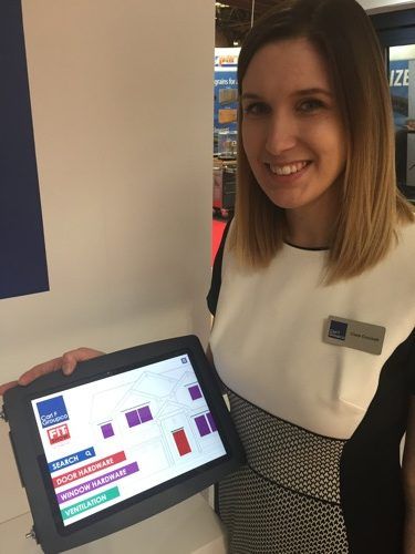 The Carl F Groupco hardware selector, demonstrated here by marketing manager, Clare Crockett, was hailed as a 'hands-down success' 