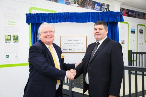Roger Hartshorn (right) and special guest, Lord Digby Jones unveil the new facility
