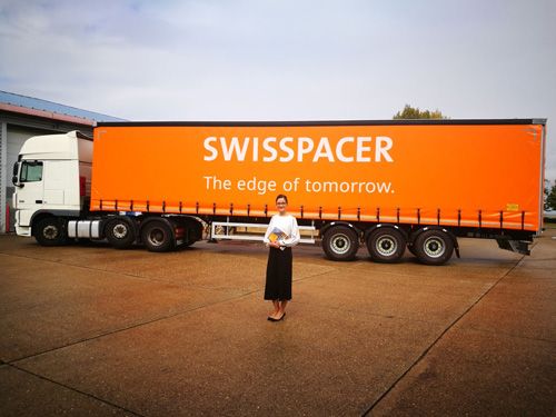 Swisspacer has invested in new livery. Pictured is Agnieszka Wronska, responsible for sales at Swisspacer UK