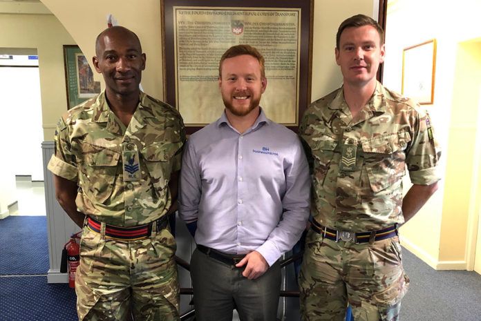 Nick Bailey from Business Micros pictured with represntatives from 4 Regiment Royal Logistics Corps during the recent Leadership Day