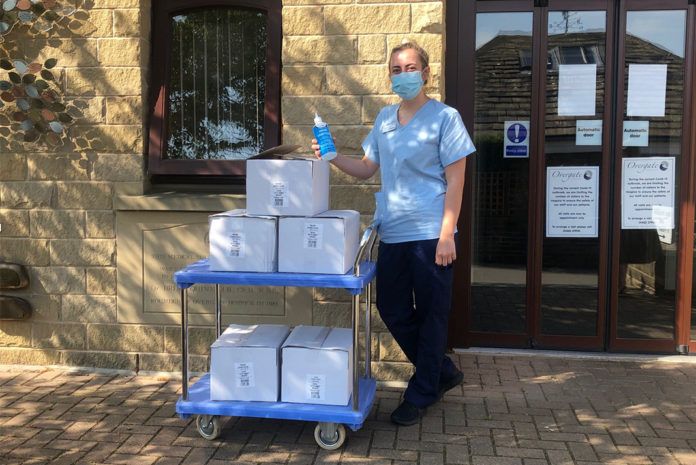 Bond It donates 100 bottles of sanitiser to Overgate Hospice