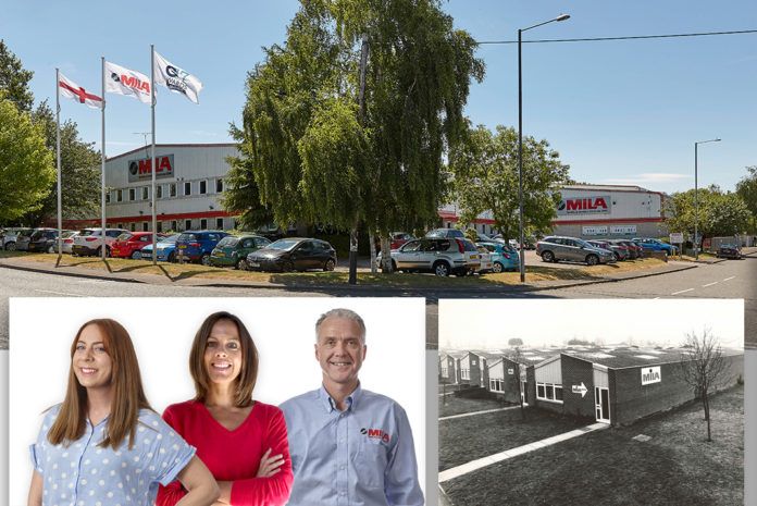 PIC 1: The current Mila premises in Daventry PIC 2: L-R Jennie James, Sarah Gyde and Strafford Cooke are all celebrating big anniversaries at Mila in 2020 PIC 3: Mila's original premises in Daventry opened in 1980