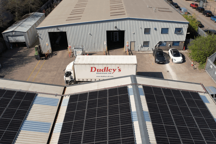 Solar panels at Dudley's Aluminium - still image solar technology