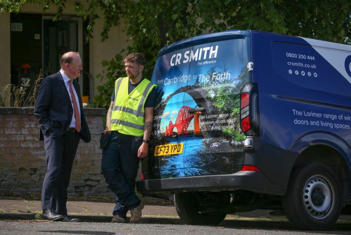 Gerard Eadie CBE, on site at one of CR Smith's projects in Edinburgh