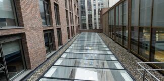 Brett Martin rooflight system installed at Nelson Place Brett Martin