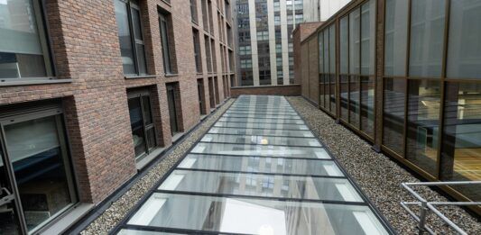 Brett Martin rooflight system installed at Nelson Place Brett Martin